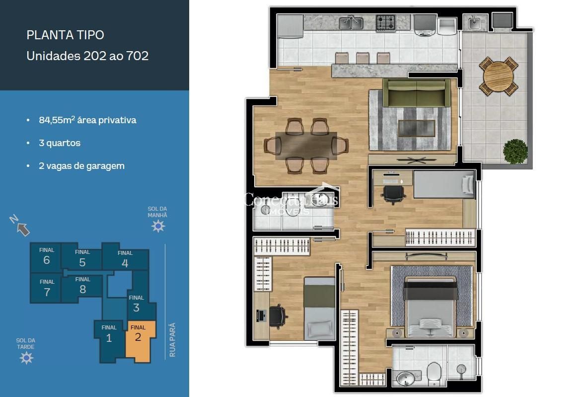 Apartamento à venda 3 quartos com suíte no bairro Água Verde, ...