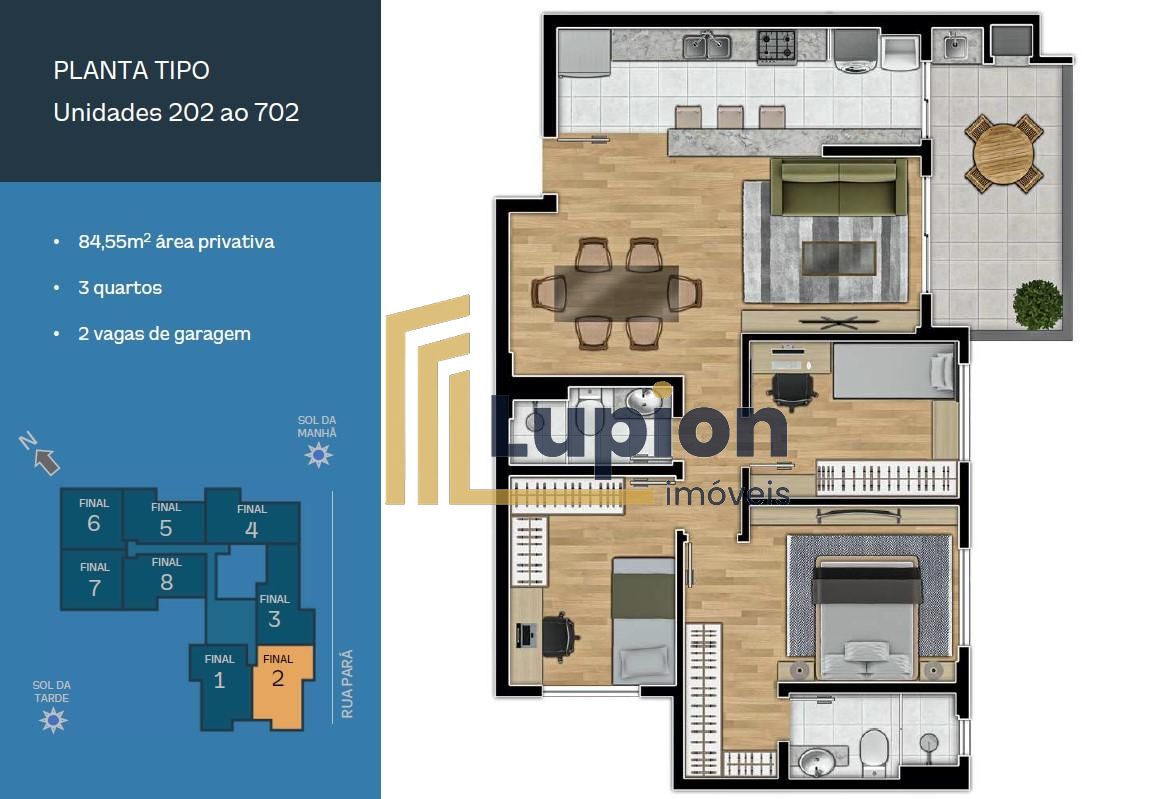 Apartamento à venda 3 quartos com suíte no bairro Água Verde, ...