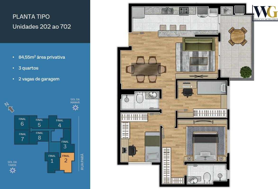 Apartamento à venda 3 quartos com suíte no bairro Água Verde, ...
