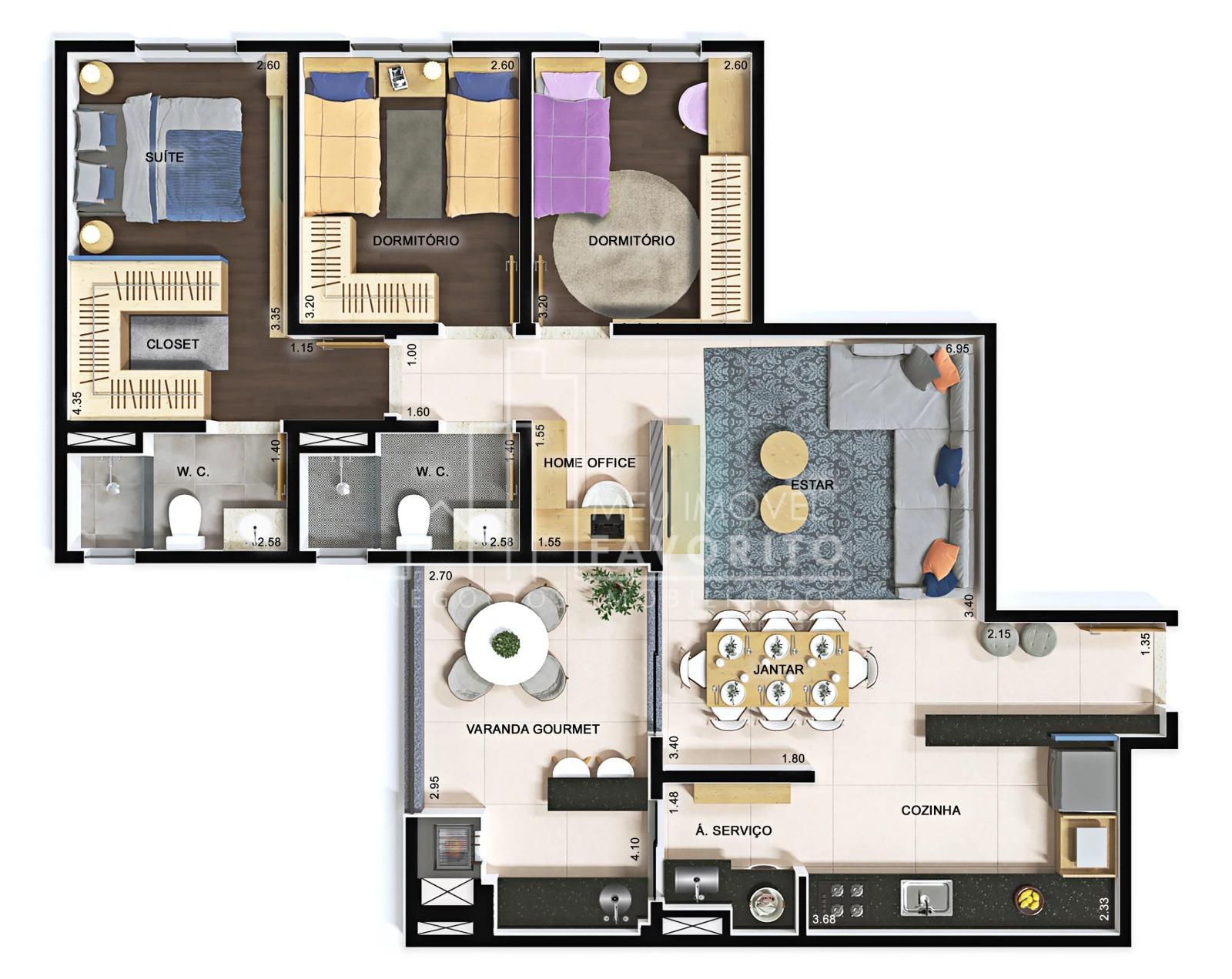 Apartamento ? venda no Altos da Avenida, 3 quartos  1 su?te , ...
