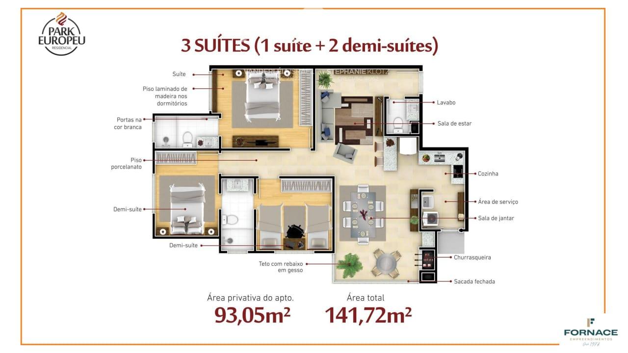 Apartamento à venda com 3 quartos, 93m² - Foto 3