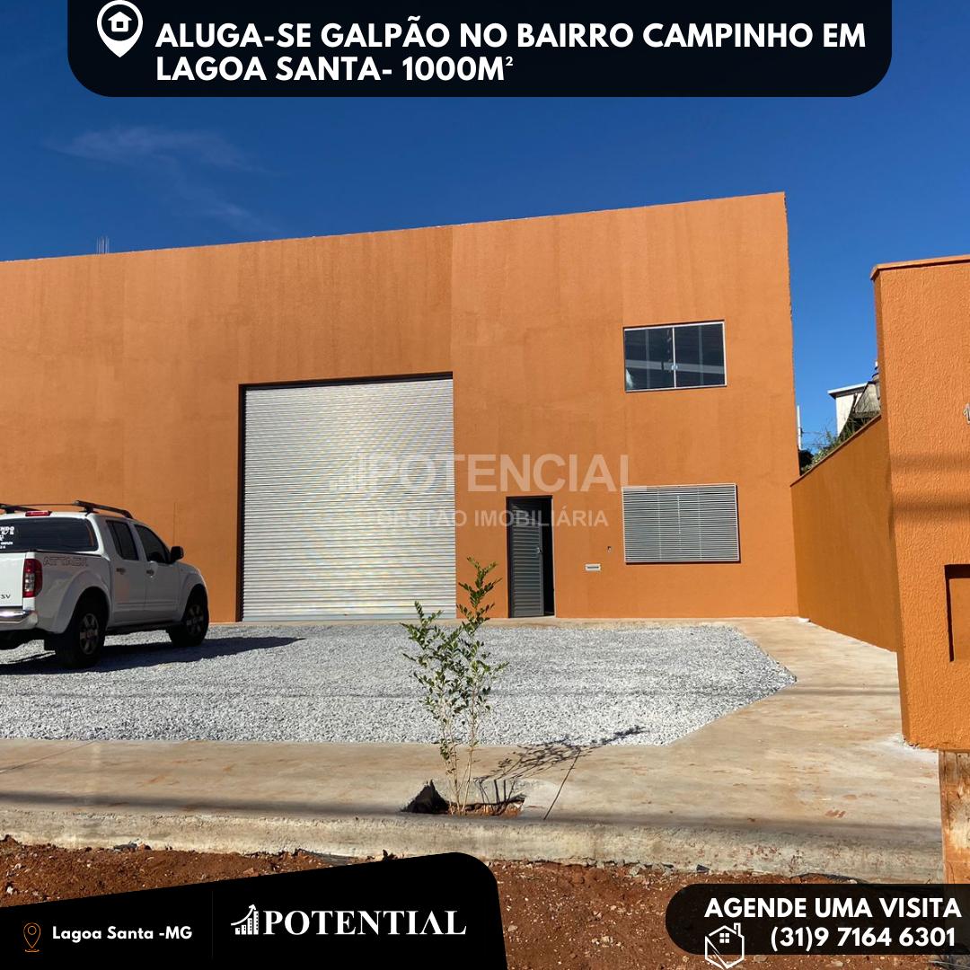 ALUGA-SE GALPÃO PARA INVESTIMENTO DE 1000M  NO CAMPINHO - LAGOA SANTA MG