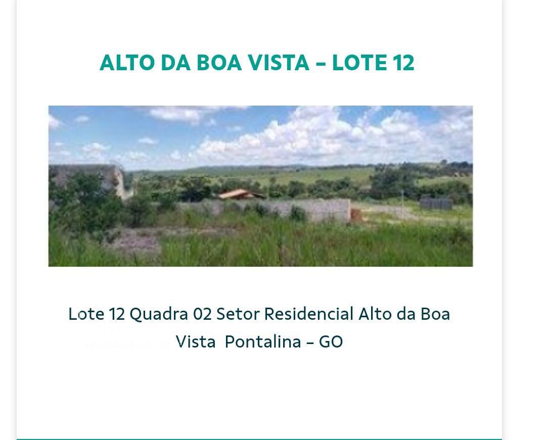 LOTE EM PONTALINA GO - Alto do Boa Vista - Rua AB-02, Quadra 0...