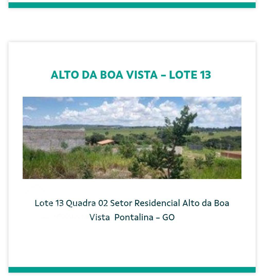 LOTE EM PONTALINA GO - Alto do Boa Vista - Rua AB-02, Quadra 0...