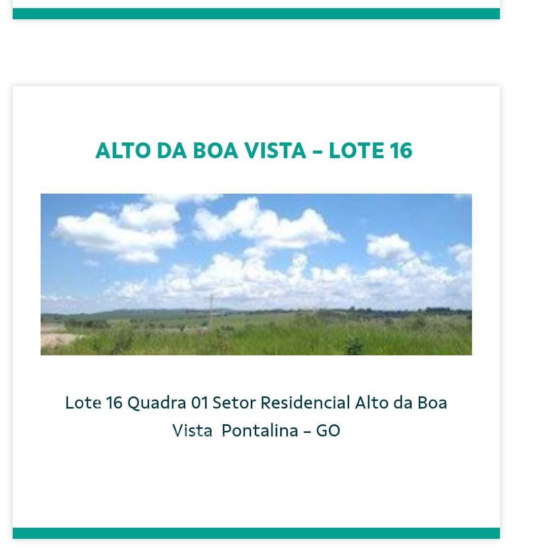 LOTE EM PONTALINA GO - Alto do Boa Vista - Rua AB-02, Quadra 0...