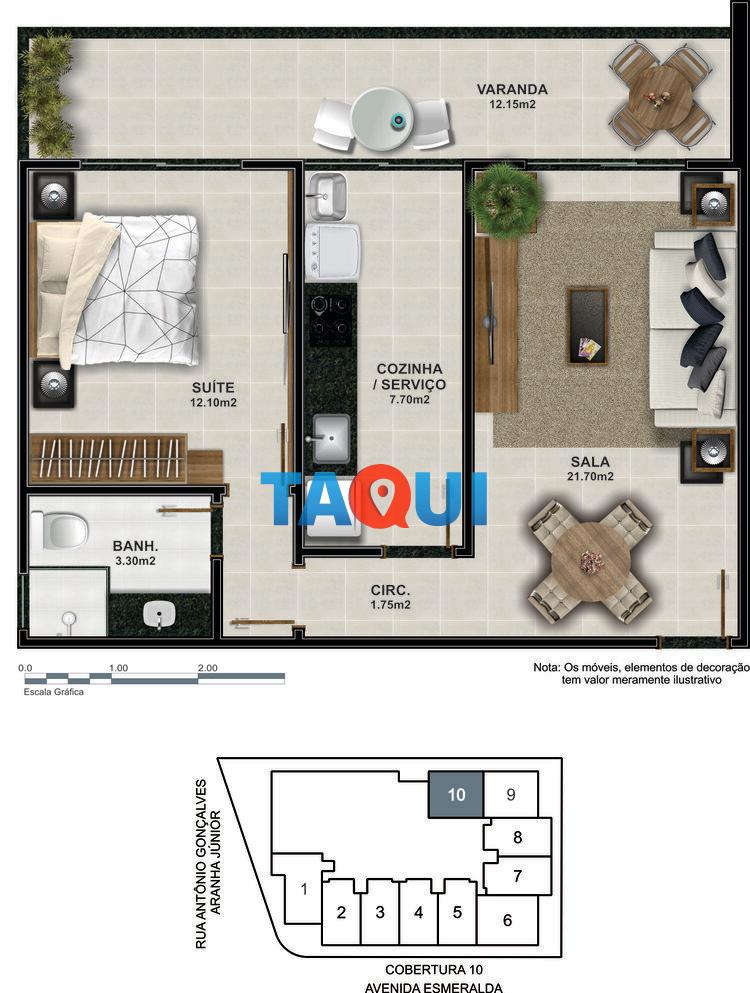 Apartamento cobertura coluna 10