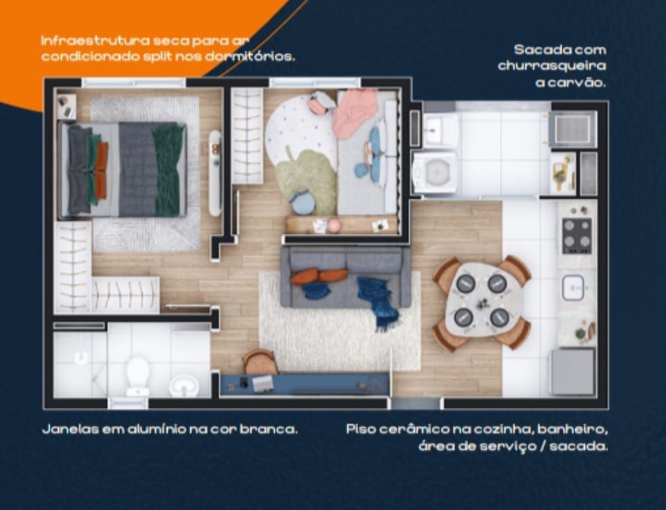 Apartamento com 2 dormitórios à venda, 60 m  por R  260.000,00...