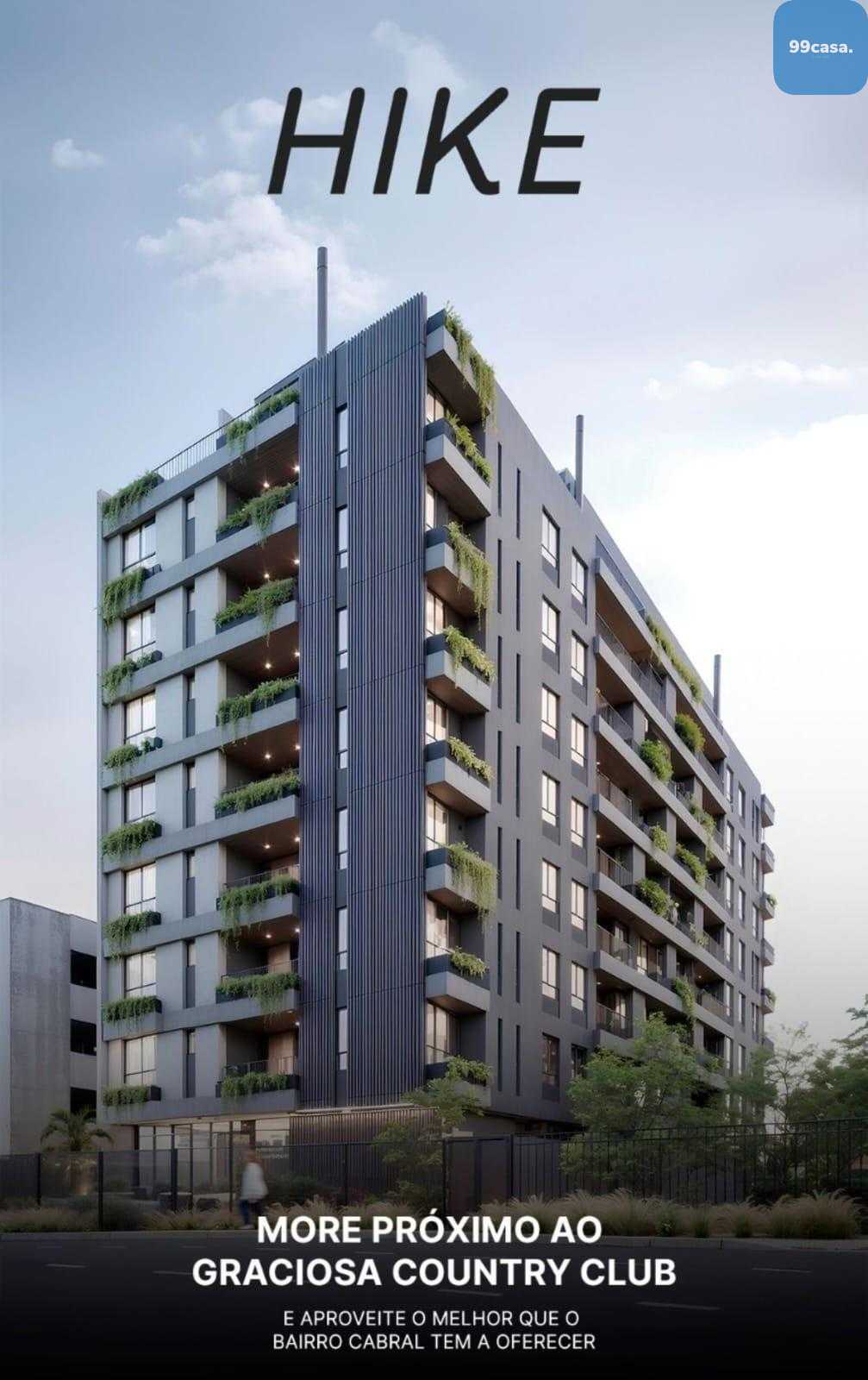 Apartamento 2 Quartos com Suíte - HIKE no Cabral -  CURITIBA - PR